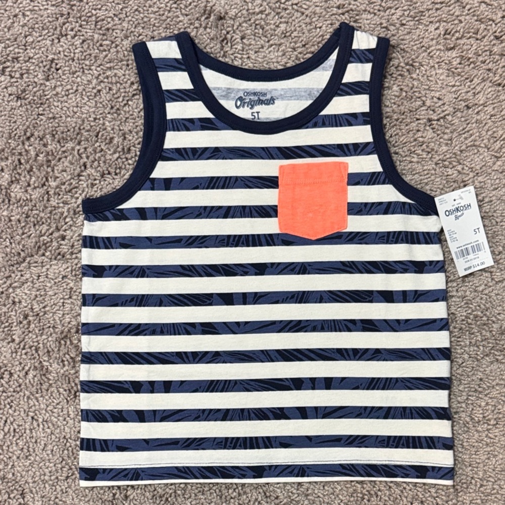 NWT OshKosh B'gosh Striped Tank with Orange Pocket